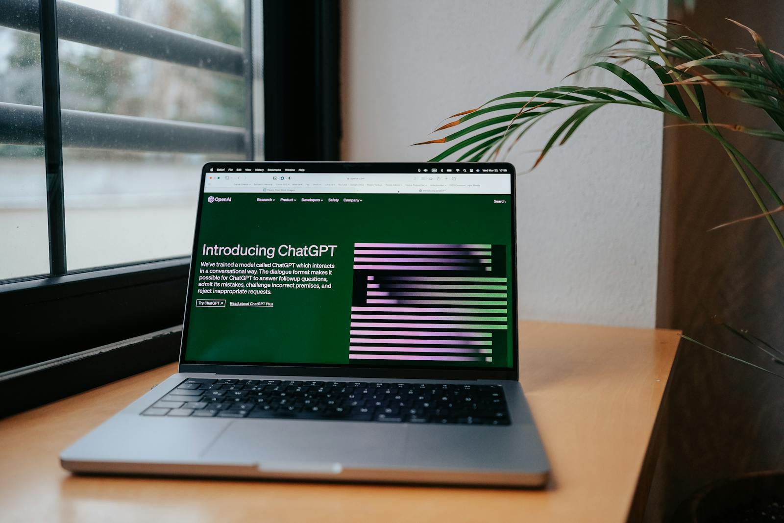 ChatGPT on a Laptop Screen.