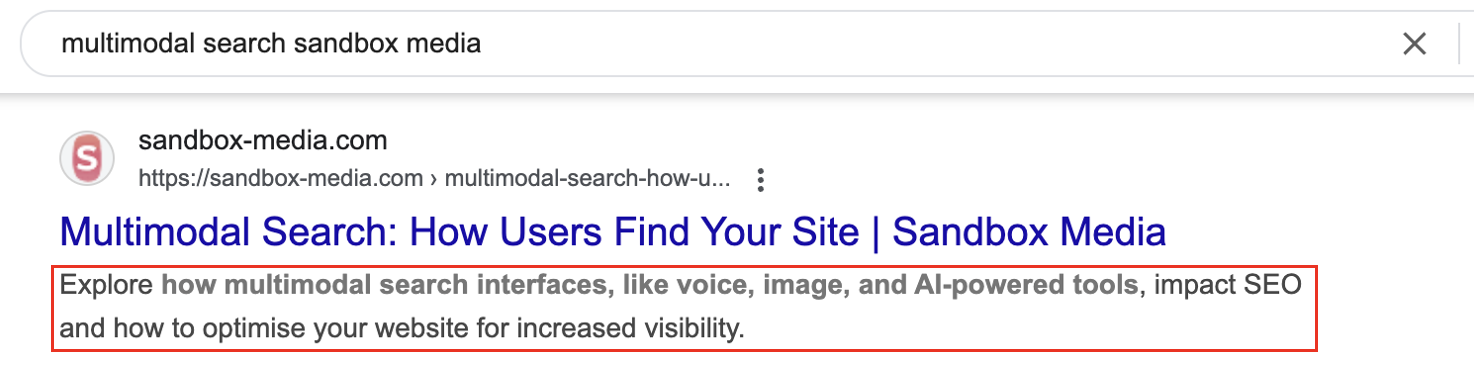 Example of a meta description.