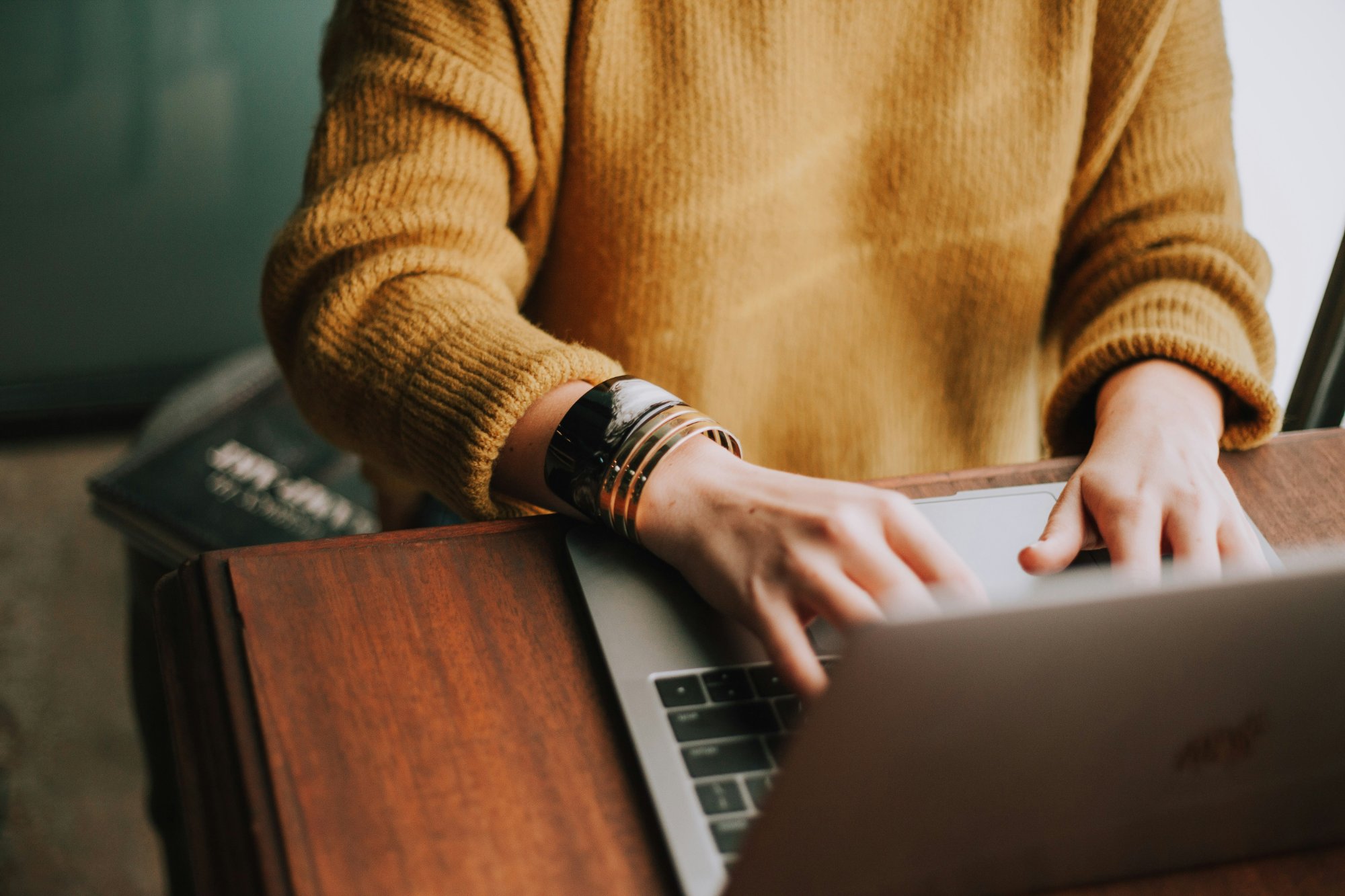 Woman Working on Laptop.