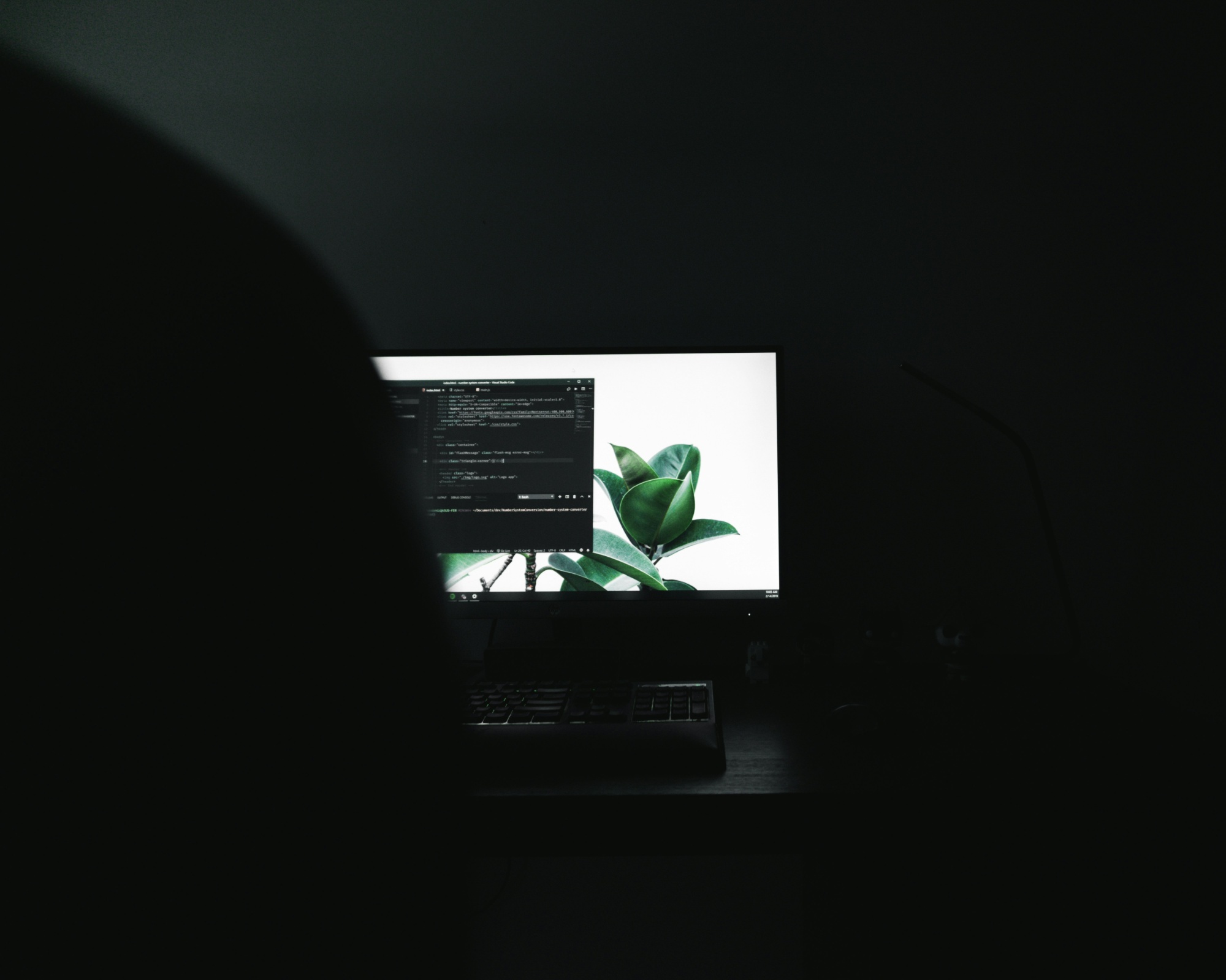 Coding on a laptop